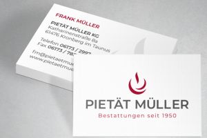 Pietät Müller Visitenkarten